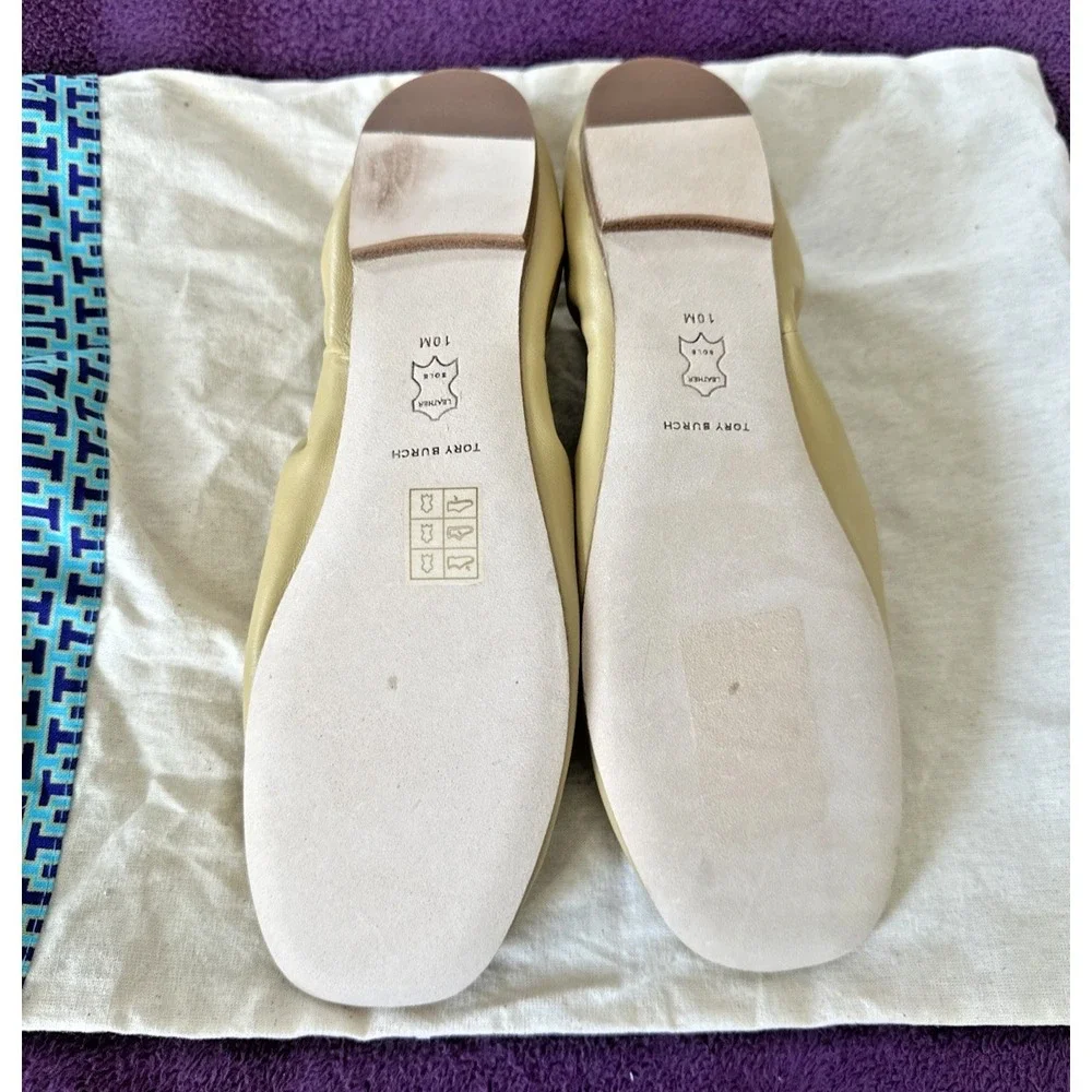 Tory Burch Women Size 10 Flower Ballet Daphne Flats Cornbread W/ Dust Bag Unique